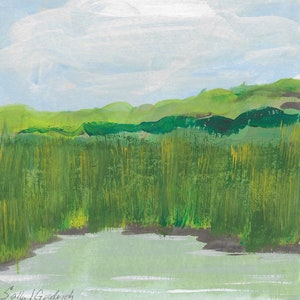 Virginia Summer Painting, Marsh, Coastal Painting, Gallery Wall Art