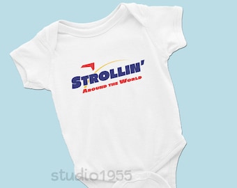 Strollin' around the world Infant Bodysuit | Disney baby shirt | Epcot baby | Epcot baby shirt | Soarin shirt | Soaring | around the world