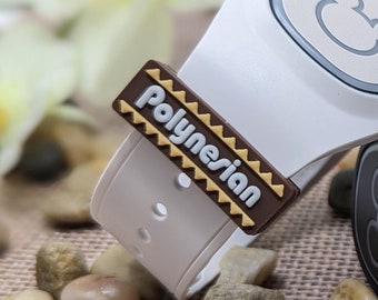 Polynesian sliding PVC charm /DVC / sleeve for use with Magic Bands | WDW | soft | MagicBand flexible fastener accessory