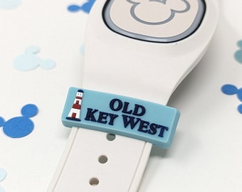 Old Key West sliding pvc charm /DVC / OKW sleeve for use with Magic Bands | WDW | soft | MagicBand flexible fastener accessory