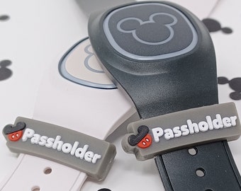 Passholder sliding PVC charm/sleeve for use with Magic Bands | soft PVC | MagicBand flexible fastener accessory