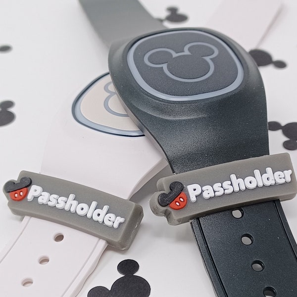Passholder sliding PVC charm/sleeve for use with Magic Bands | soft PVC | MagicBand flexible fastener accessory