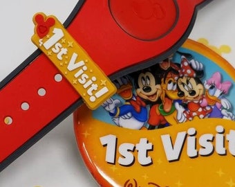 1st Visit sliding PVC charm/sleeve for use with Magic Bands | First Visit MagicBand fastener accessory