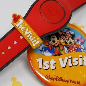 1st Visit sliding PVC charm/sleeve for use with Magic Bands | First Visit MagicBand fastener accessory