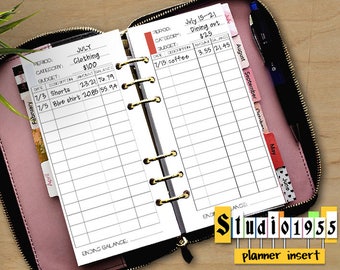 Printable budget tracker for use with ZIPPERED Recollections planner / expenditures / personal planner insert / Michaels planner / Michaels