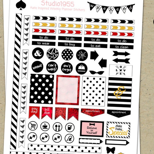 Printable Kate Inspired Weekly Planning Sticker Sheet for Use Etsy