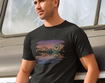 California adventure pier twilight reflection adult Unisex triblend shirt | paradise pier | disney | pixar | night