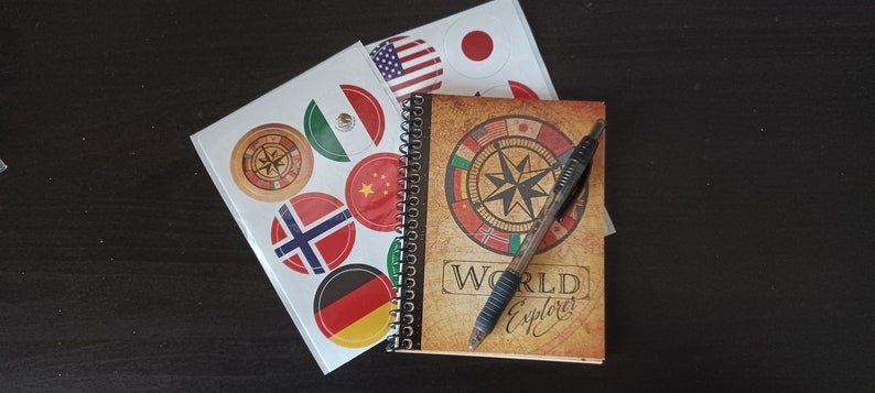 Epcot Passport World Showcase activity book scavenger hunt photo op ideas Kidcot flag stickers autograph space Size: 4-1/4 X 5-1/2 image 10