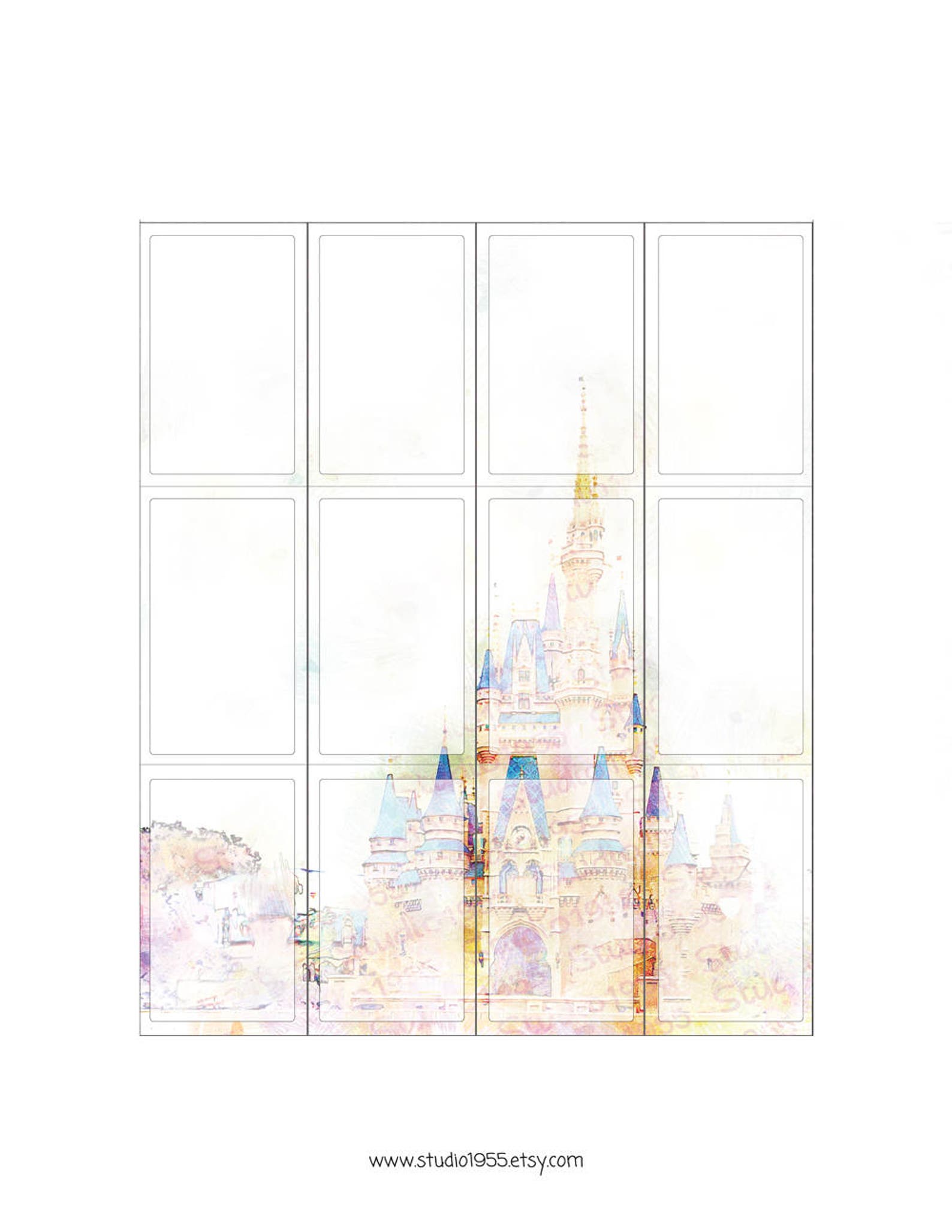Happy Planner printable stickers Cinderella Castle / For use Etsy
