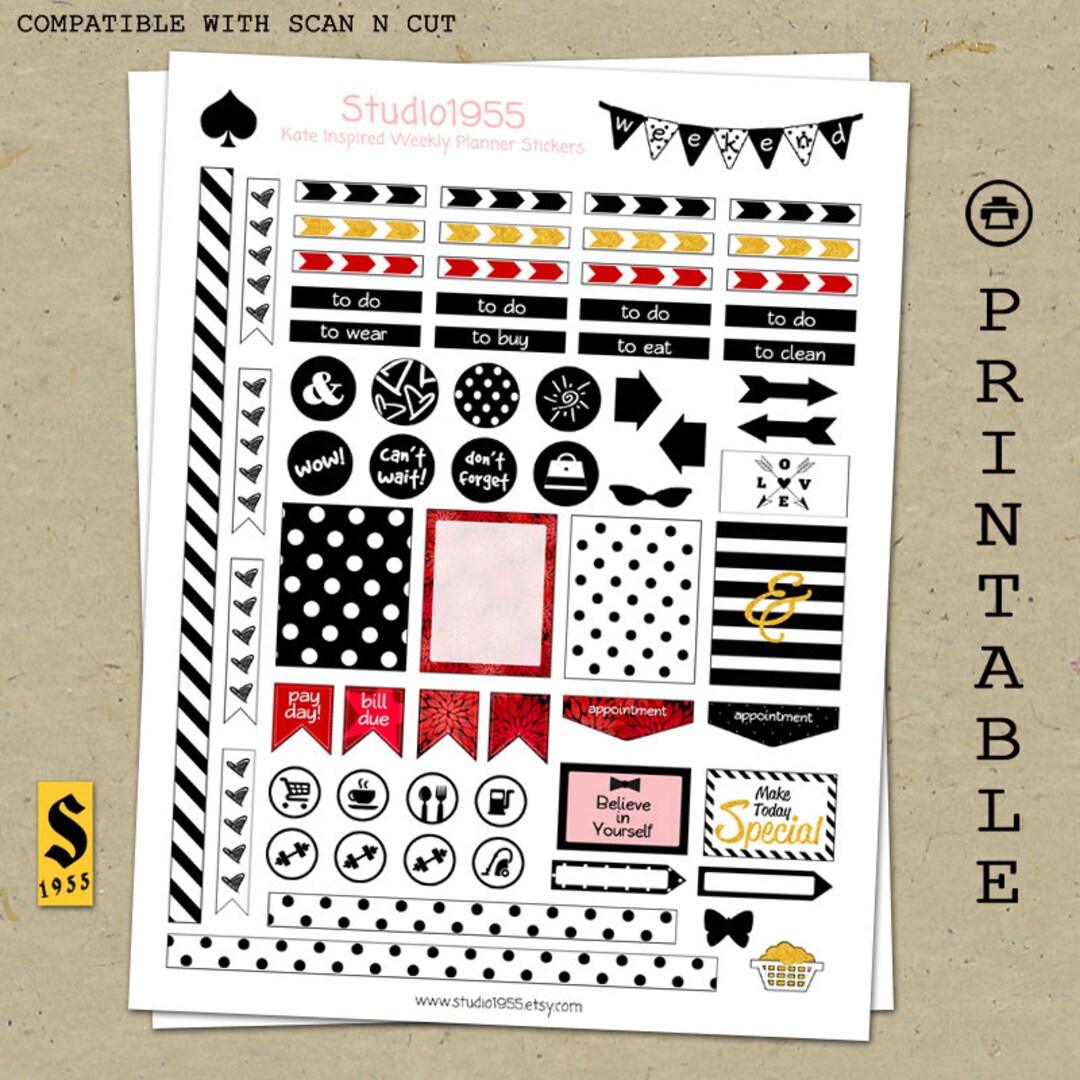 Printable Kate Inspired Weekly Planning Sticker Sheet for Use - Etsy