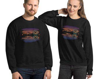 California adventure pier twilight reflection adult Unisex Sweatshirt | paradise pier | disney | pixar | night