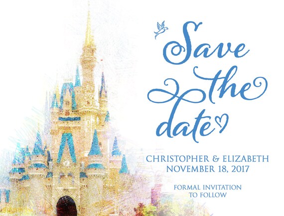 Cinderella Castle Save The Date Diy Printable Wedding Etsy