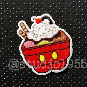 Mickey pants ice cream sundae patch // Mickey shorts // disney patch // iron on