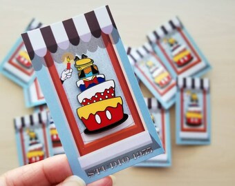 Fab 5 cake pin | Disney Fantasy pin | topsy turvy cake | hard enamel pin | Mickey pin | Disney pin