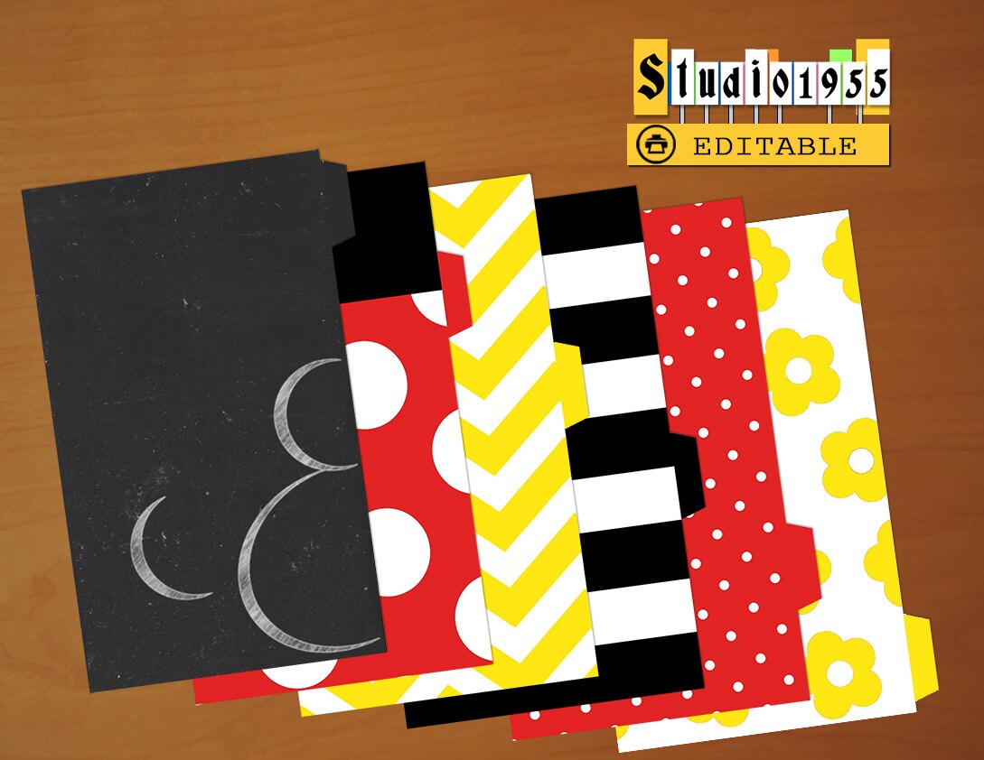 Printable dividers for personal planners EDITABLE PDF | Etsy