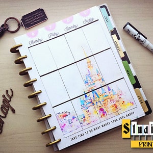 Happy Planner printable stickers - Cinderella Castle / For use with Classic Happy Planners