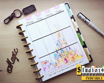 Happy Planner printable stickers - Cinderella Castle / For use with Classic Happy Planners