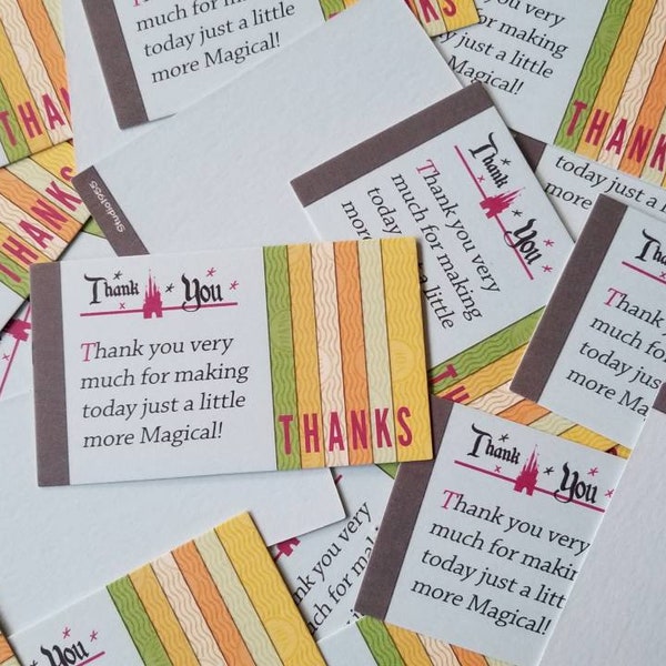 6-pack Cast Member thank you cards | Cast Compliment | Cast Member appreciation | Vintage Disney ticket