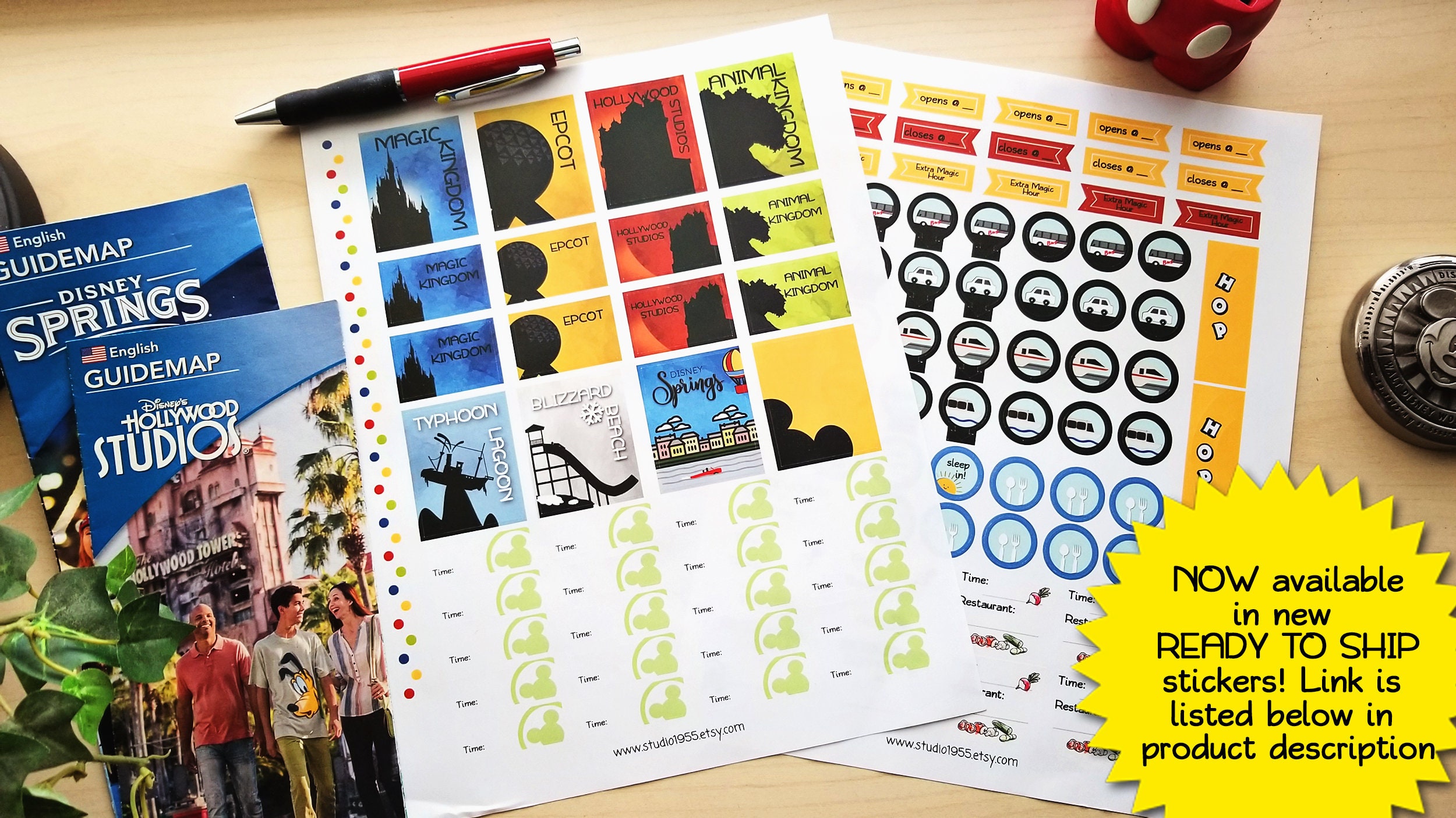 PRINTABLE Disney World Planner Stickers for Use With Erin - Etsy
