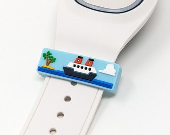 DCL cruise PVC charm/sleeve for use with Magic Bands | soft PVC | MagicBand flexible fastener accessory