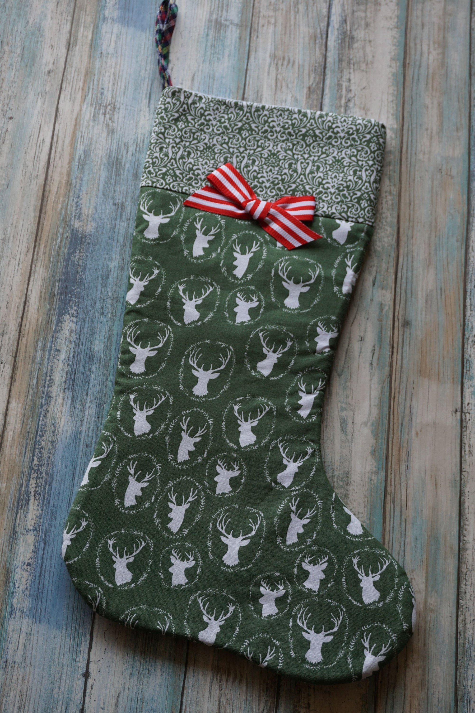 country christmas holiday stocking vintage deer print green reindeer print rustic country print christmas stockings xmas vintage - Country Christmas Stockings country christmas holiday stocking vintage deer print green reindeer print rustic country print christmas stockings xmas vintage - Country Christmas Stockings