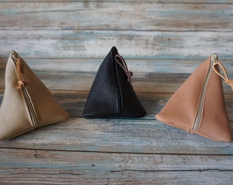 Leather Coin Purse / Leather Zippered Pouch / Money Coin Pouch / Soft Leather Coin Purse / Zip Pouch / Leather Coin Pouch
