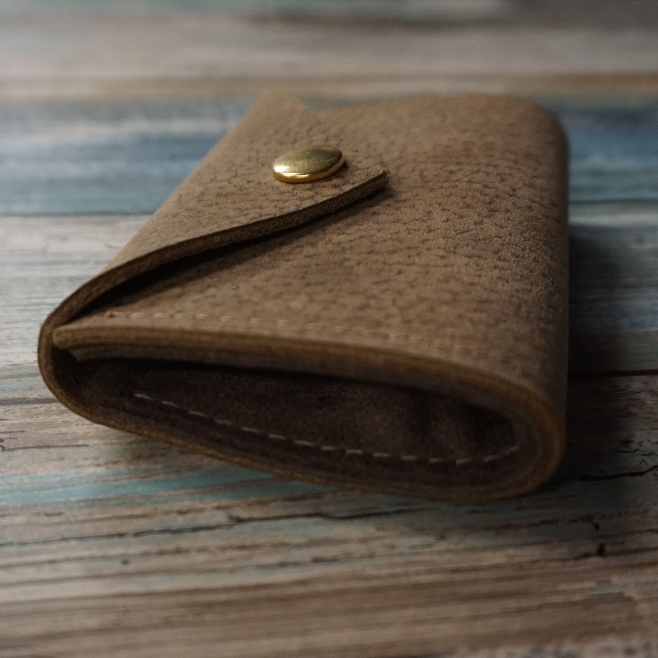 Bi Fold Leather Wallet Credit Card Wallet Snap Closure