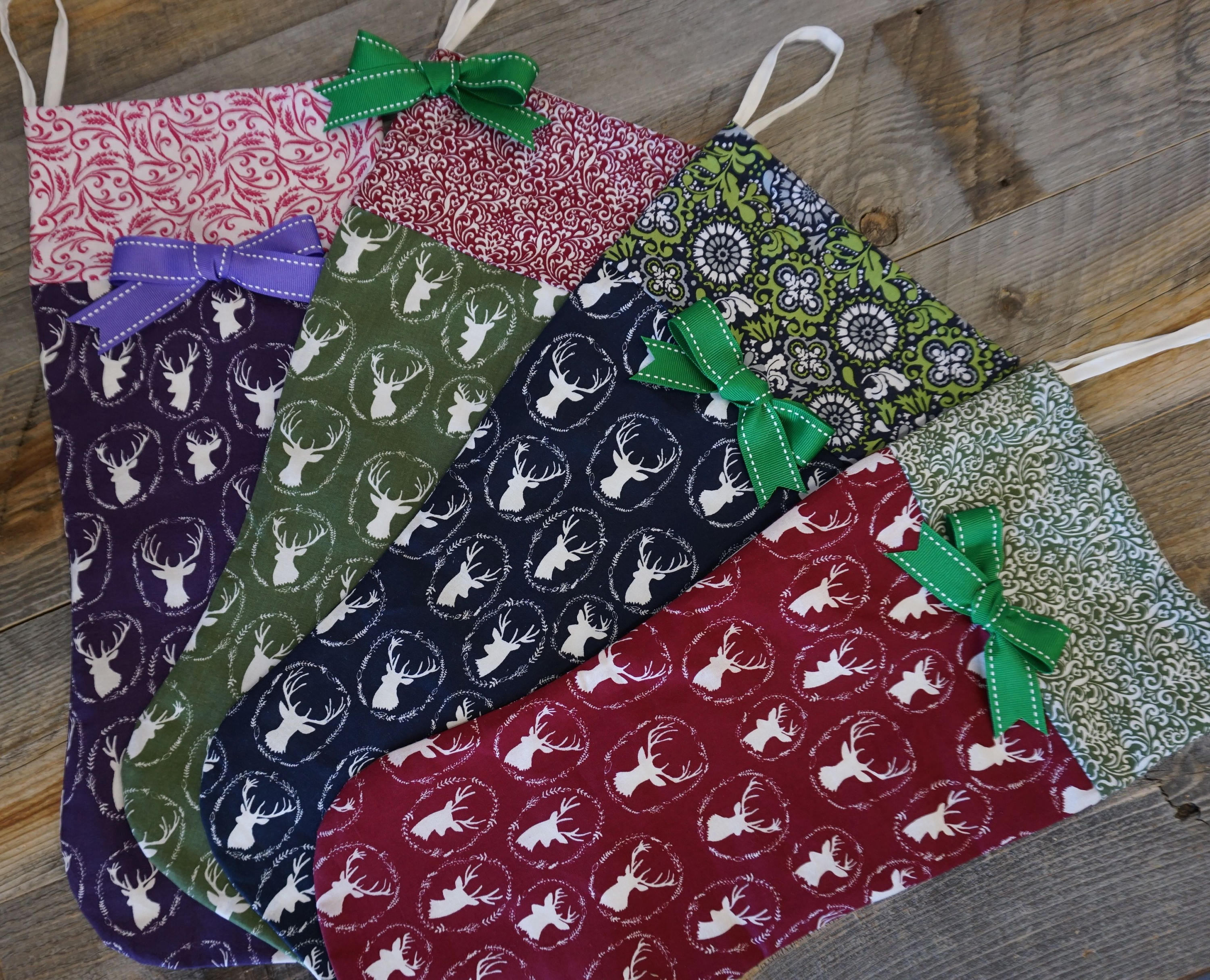 country christmas holiday stocking vintage deer print set of five christmas stockings family christmas stockings - Country Christmas Stockings country christmas holiday stocking vintage deer print set of five christmas stockings family christmas stockings - Country Christmas Stockings
