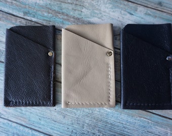 Leather 3 compartment Front Pocket Wallet / Card Holder ~ Credit Cards / ID Wallet / Money Credit Cards / Leather Wallet