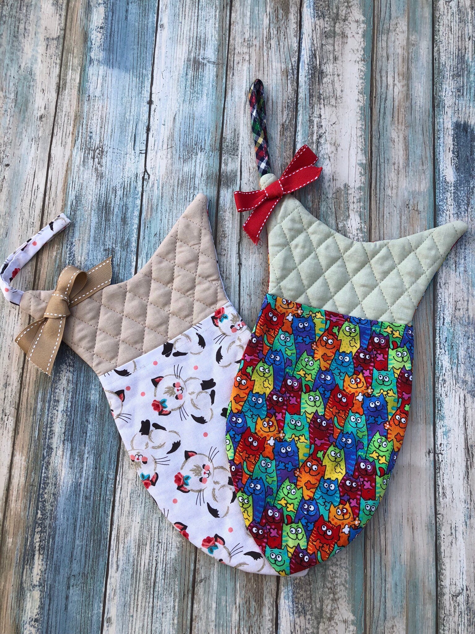 Christmas Cat Stocking / Kitty Christmas Stocking / Animal Stocking