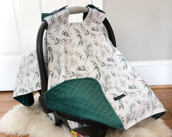 Eucalyptus Nature | Baby Car Seat Canopy, Infant Car Seat Cover, Carseat Cover, Baby Handmade Gift New Mom, Car Seat Tent, Personalized Gift