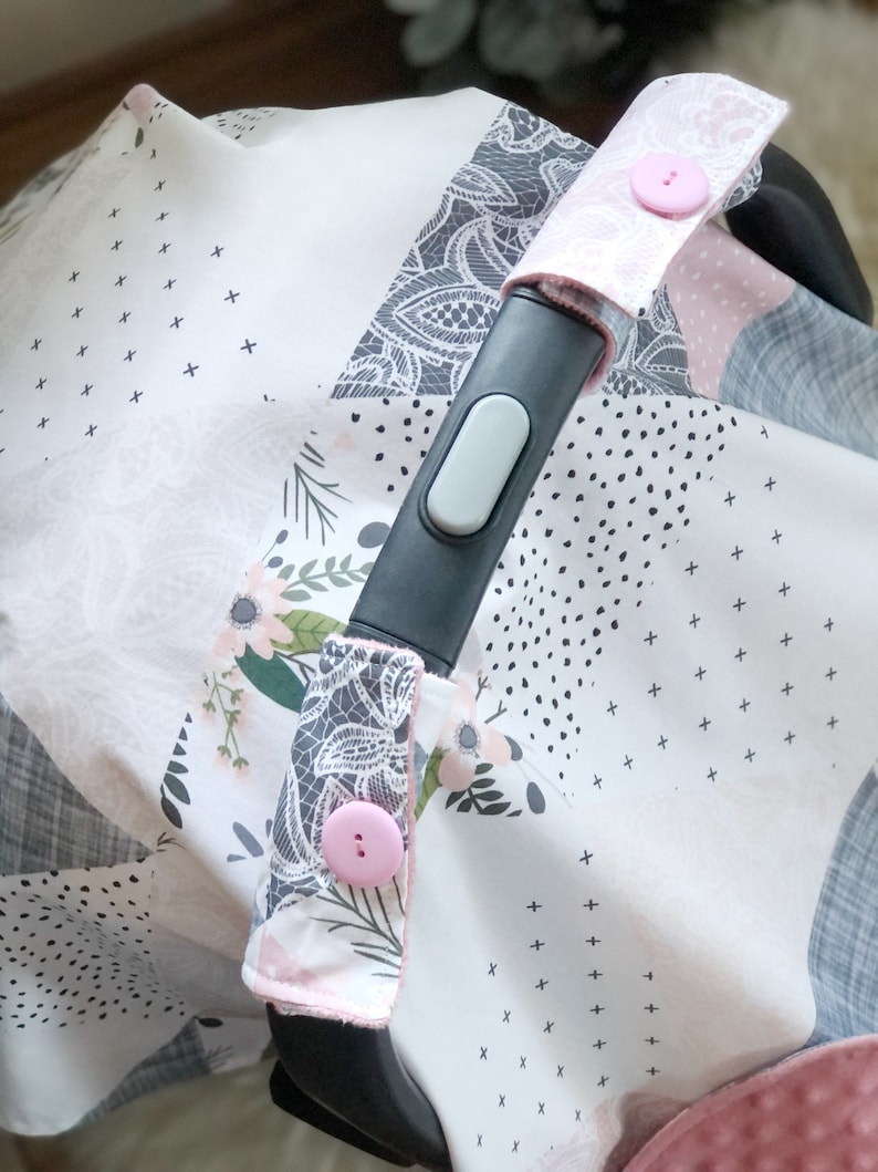 Geometric Pink Baby Car Seat Canopy Infant Car Seat Cover Etsy