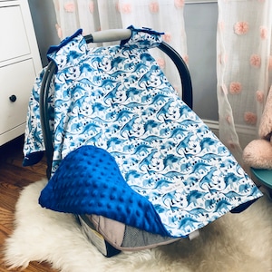 Dinosaur | Car Seat Canopy, Baby Car Seat Cover, Carseat Canopy Girl, Baby Shower Gift Idea for Mom