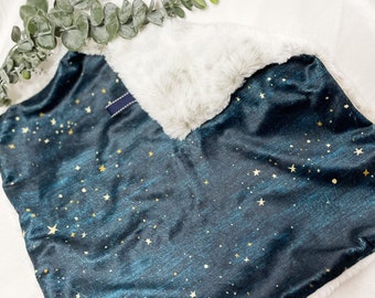 Blue Constellation, Baby Blanket, Minky Blanket, Faux Fur Baby Blanket, Nature Baby Lovie, Lovie for Babies, Baby Gift, Soft Modern