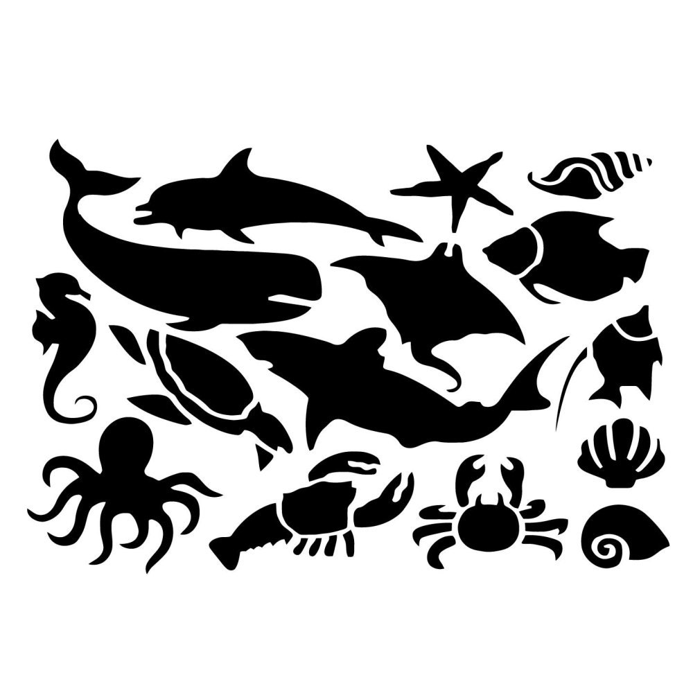 Vinyl Decal Set of Sea Animals Wall Decals Childrens Room Etsy