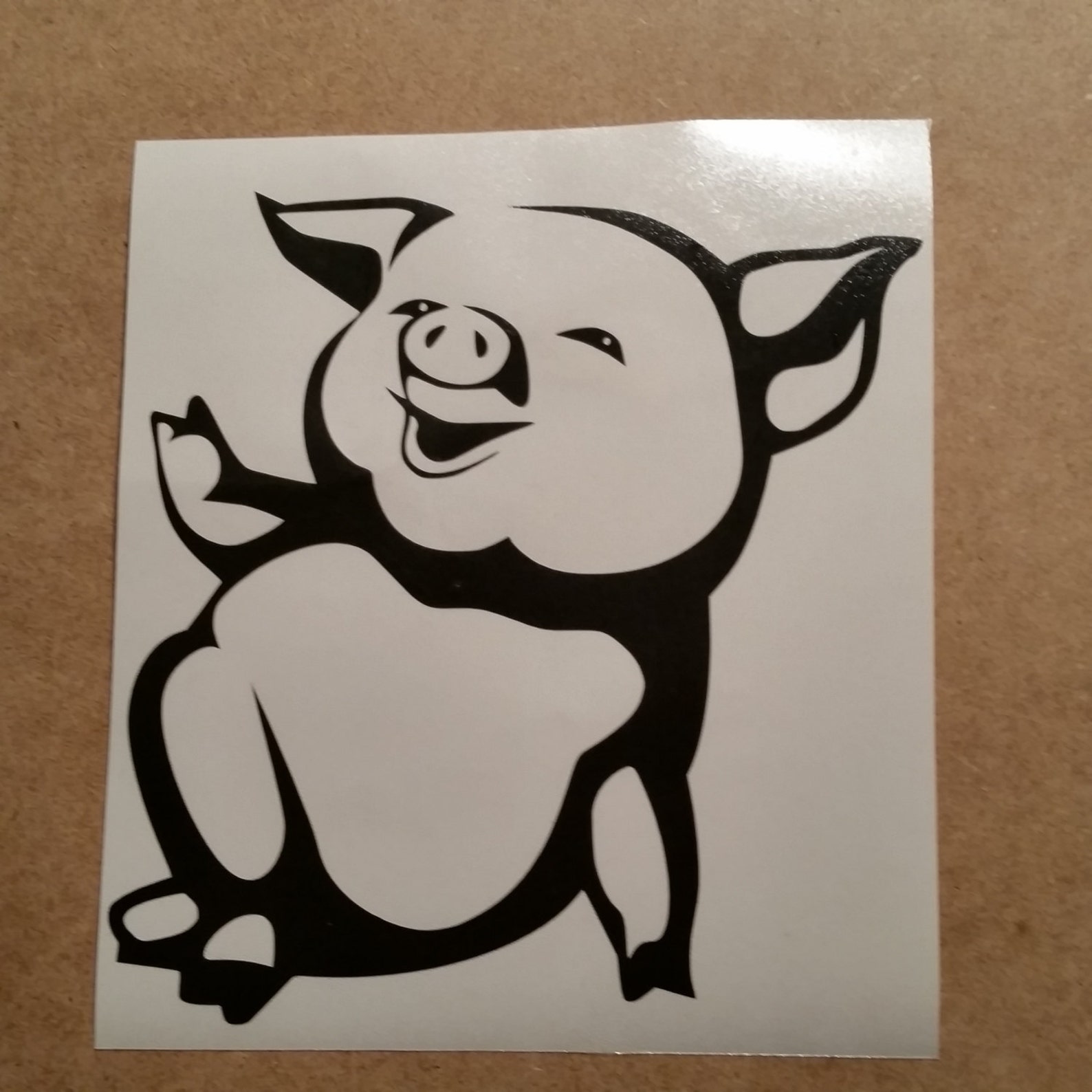 Cute Pig Vinyl Decal Pig Wall Art Pig Car Decal Pig Wall Etsy Canada