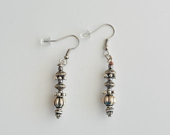 Antiqued Silver Boho Dangle Earrings