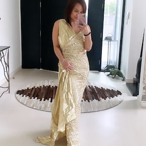 Glamorous Gold Sequinned Grecian Gown