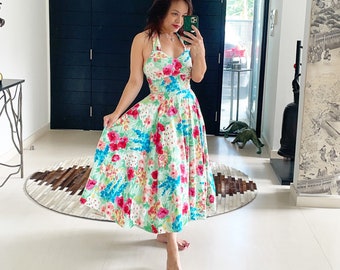 Aakaa Floral Halter Wrap Maxi Dress Size Medium. - Etsy Aakaa Floral Halter Wrap Maxi Dress Size Medium. - Etsy