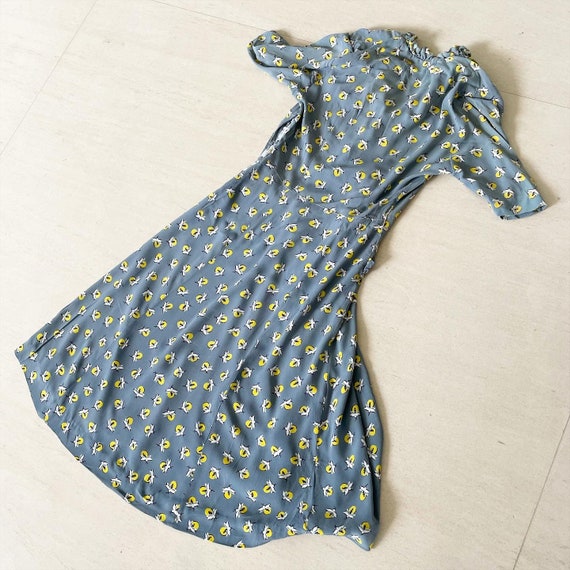 Rare Lightning Bug Novelty Print 30s/40s Dress - image 8