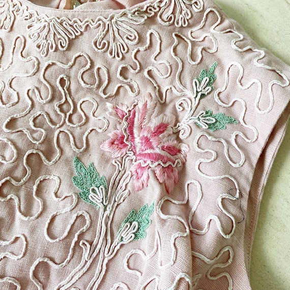 Beautiful Soutache Embroidery Dusky Pink Dress