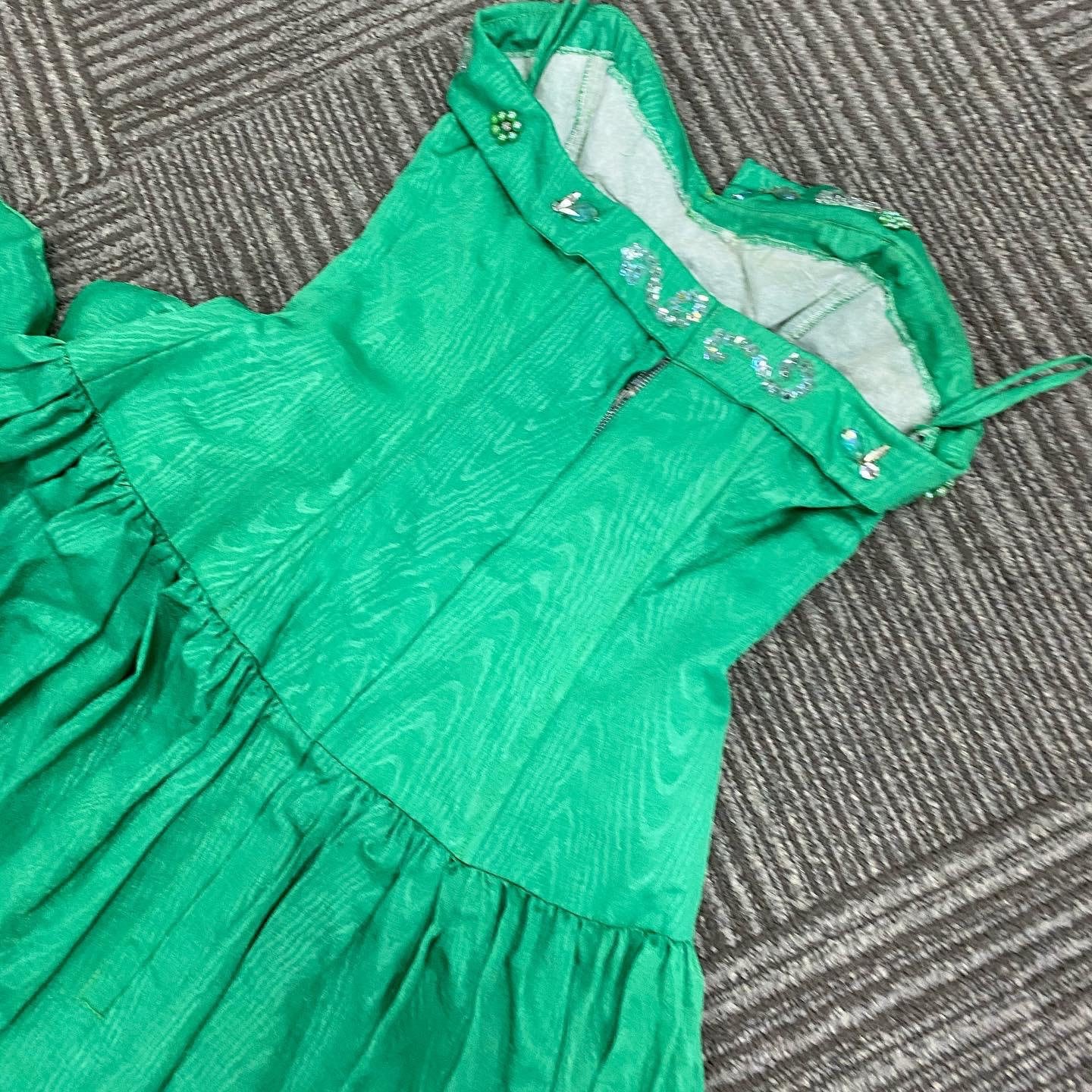 Pretty Emerald Green Drop Waist Dress - Etsy