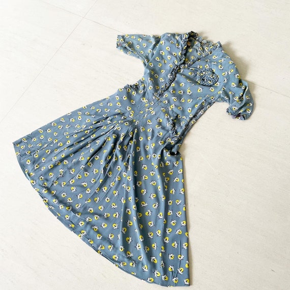 Rare Lightning Bug Novelty Print 30s/40s Dress - image 3