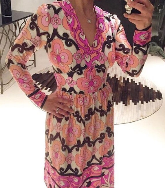 Vintage i.Magnin Psychedelic Dress