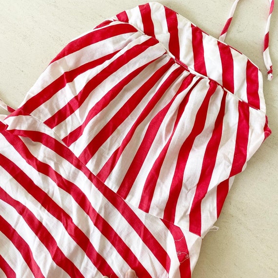 Striking Red and White Striped Sundress - image 3