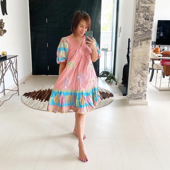Adorable animal novelty print boho chic dress