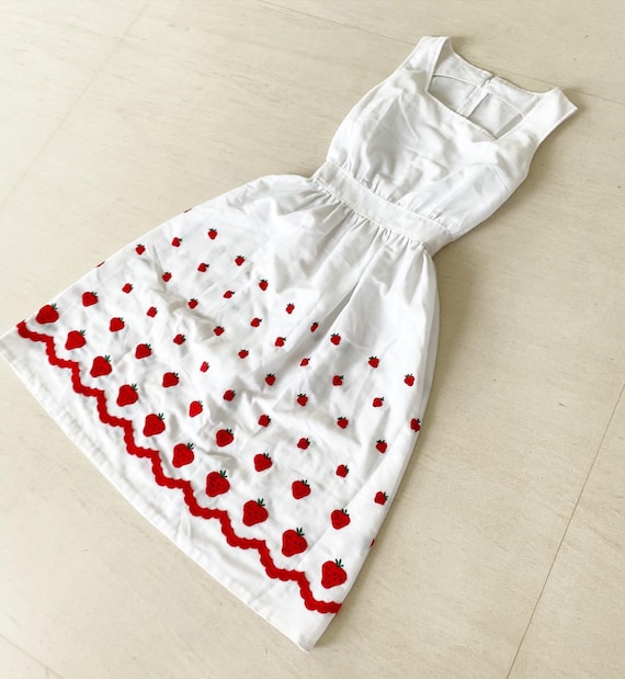 1950s embroideried strawberries dress XS
