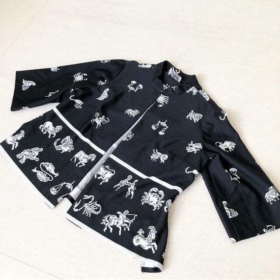 Cool Zodiac Novelty Print Nehru Jacket