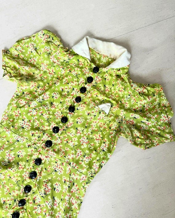 Sweet Chartreuse Peter Pan Collared Dress - image 2