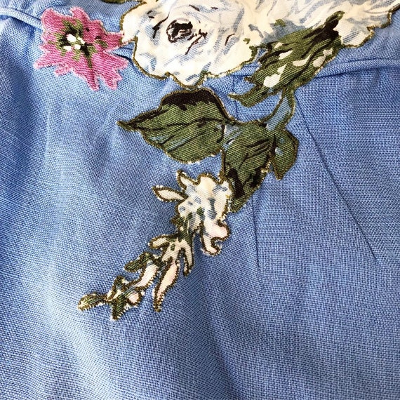 Gorgeous 50s Peggy Hunt with Floral Applique - image 4